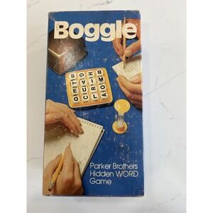 Boggle Word Game - Parker‎ Brothers Letters Cubes Timer - Vintage Retro 1980